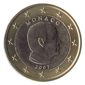 Fehlprägung Monaco 1 Euro Albert 2007 ohne Münzzeichen
